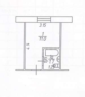 Студия квартира, вторичка, 13м2, 2/5 этаж