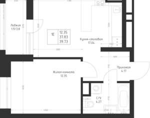 1-к квартира, вторичка, 40м2, 3/23 этаж