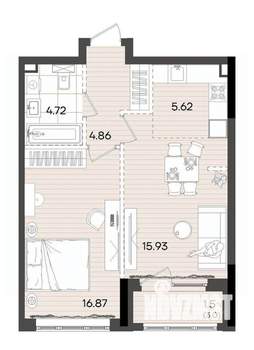 2-к квартира, вторичка, 50м2, 21/23 этаж