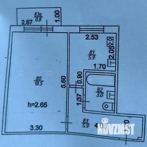 1-к квартира, вторичка, 33м2, 5/5 этаж