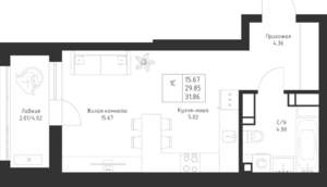 Студия квартира, вторичка, 32м2, 5/23 этаж