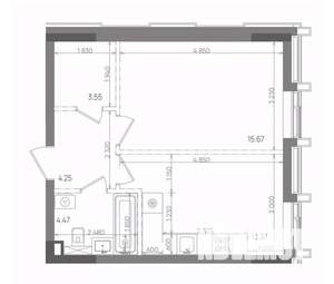 1-к квартира, вторичка, 41м2, 4/22 этаж