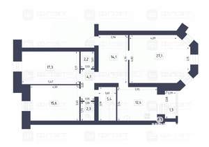 3-к квартира, вторичка, 101м2, 6/7 этаж