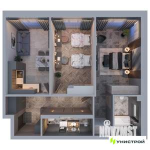 2-к квартира, вторичка, 70м2, 6/21 этаж