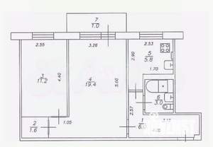 2-к квартира, вторичка, 47м2, 4/5 этаж