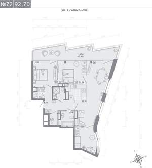 3-к квартира, строящийся дом, 93м2, 5/5 этаж