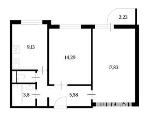 2-к квартира, вторичка, 51м2, 6/12 этаж