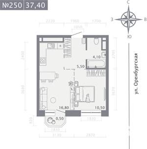 1-к квартира, вторичка, 37м2, 6/25 этаж