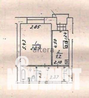 1-к квартира, вторичка, 41м2, 8/9 этаж
