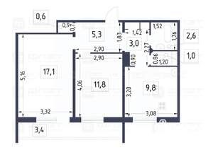 2-к квартира, вторичка, 52м2, 4/9 этаж