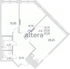 2-к квартира, вторичка, 81м2, 4/6 этаж