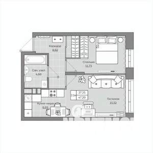 2-к квартира, вторичка, 47м2, 2/19 этаж