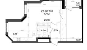 2-к квартира, вторичка, 58м2, 16/23 этаж