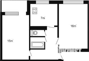 2-к квартира, вторичка, 47м2, 8/9 этаж