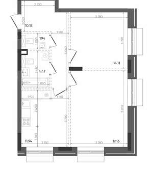 2-к квартира, строящийся дом, 62м2, 3/14 этаж