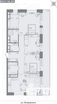 3-к квартира, строящийся дом, 97м2, 8/8 этаж