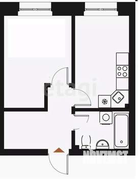 1-к квартира, строящийся дом, 39м2, 4/12 этаж