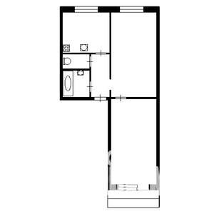 2-к квартира, вторичка, 54м2, 1/9 этаж