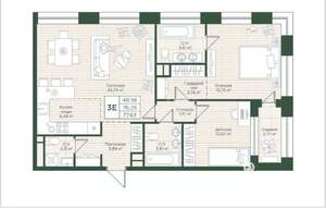 3-к квартира, вторичка, 80м2, 14/25 этаж