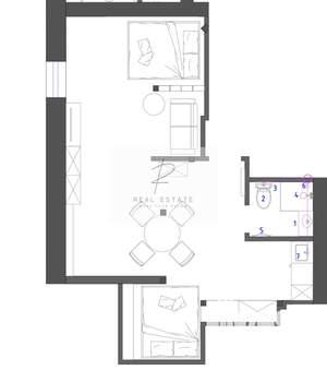 Студия квартира, вторичка, 38м2, 6/6 этаж