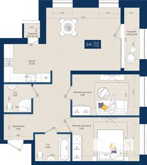 2-к квартира, вторичка, 73м2, 3/20 этаж
