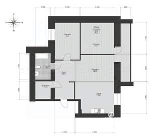 3-к квартира, вторичка, 84м2, 4/9 этаж