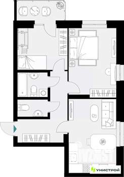 2-к квартира, вторичка, 60м2, 8/18 этаж