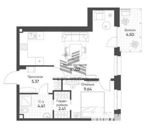 1-к квартира, вторичка, 48м2, 2/21 этаж