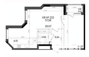 2-к квартира, вторичка, 58м2, 14/23 этаж