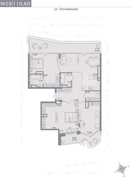 3-к квартира, строящийся дом, 111м2, 5/5 этаж