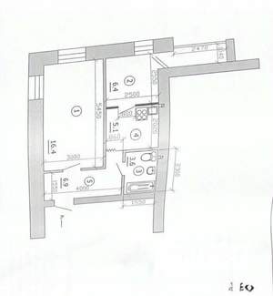 2-к квартира, вторичка, 38м2, 3/4 этаж