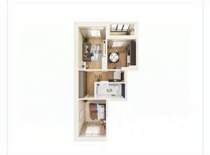 2-к квартира, сданный дом, 63м2, 2/17 этаж