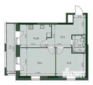 2-к квартира, вторичка, 59м2, 20/25 этаж