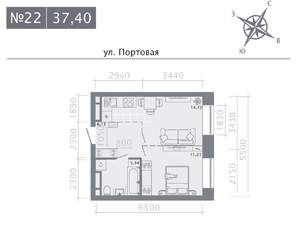 1-к квартира, строящийся дом, 37м2, 4/9 этаж