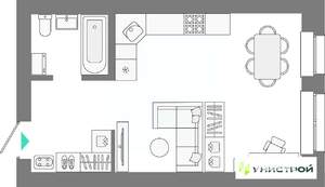 1-к квартира, вторичка, 34м2, 7/10 этаж