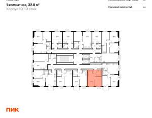 1-к квартира, вторичка, 33м2, 10/17 этаж