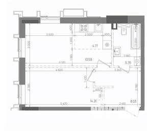 2-к квартира, вторичка, 46м2, 17/22 этаж