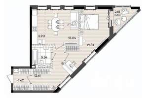 2-к квартира, вторичка, 66м2, 17/23 этаж