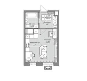 Студия квартира, вторичка, 29м2, 9/25 этаж