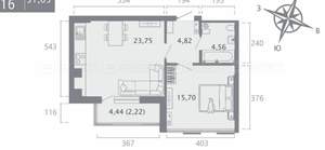 1-к квартира, вторичка, 50м2, 3/5 этаж