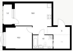 1-к квартира, вторичка, 40м2, 11/26 этаж