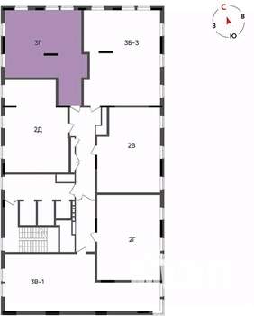 3-к квартира, вторичка, 66м2, 3/22 этаж