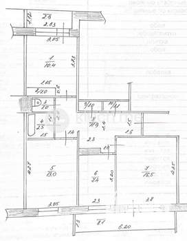 3-к квартира, вторичка, 66м2, 4/9 этаж