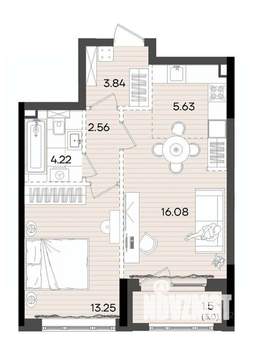 2-к квартира, вторичка, 47м2, 18/23 этаж
