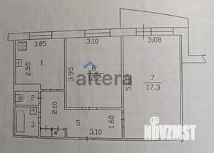 2-к квартира, вторичка, 52м2, 8/9 этаж