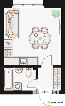 1-к квартира, вторичка, 27м2, 2/20 этаж