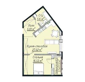 2-к квартира, вторичка, 58м2, 2/7 этаж
