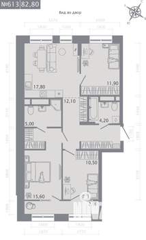 3-к квартира, вторичка, 80м2, 11/23 этаж
