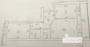 2-к квартира, сданный дом, 53м2, 9/10 этаж