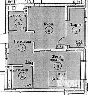 1-к квартира, вторичка, 49м2, 3/8 этаж